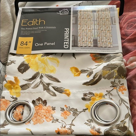 Edith Floral Curtain Panel with Grommets - Picture 1 of 1